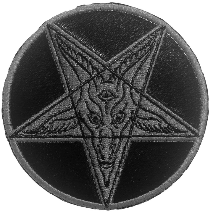 Baphomet Pentagram Round Black Patch