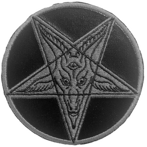 Baphomet Pentagram Round Black Patch