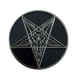 Baphomet Pentagram Round Black Enamel Pin