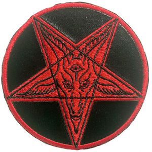 Baphomet Pentagram Round Red Patch