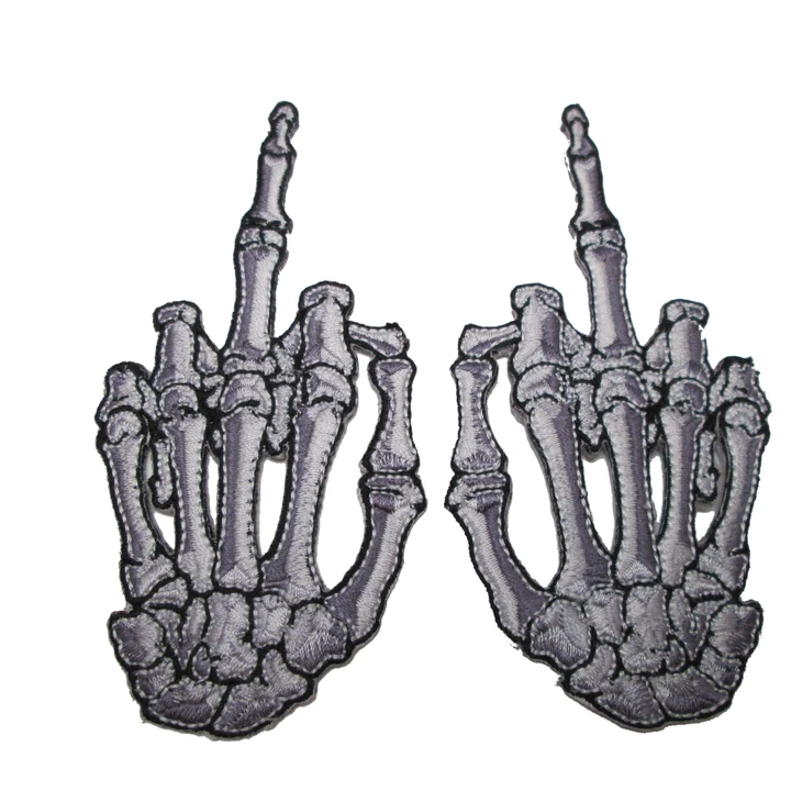 Skeleton Hands "Finger" Patch Set