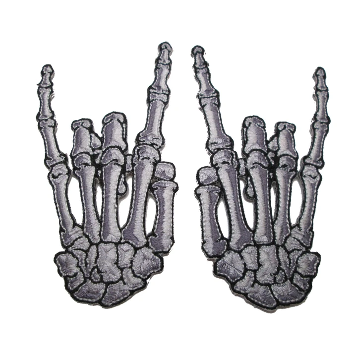 Skeleton Rock Hands Patch Set