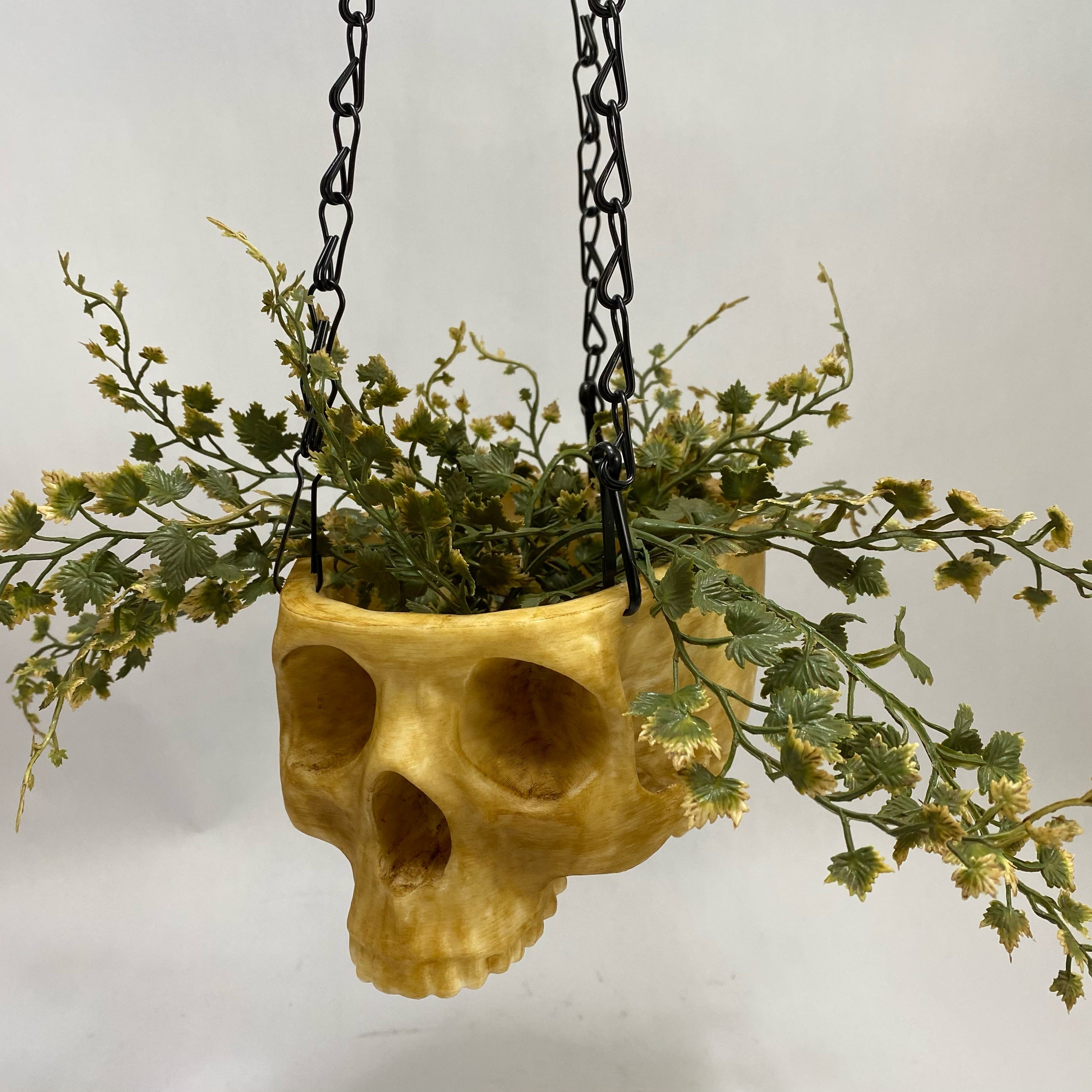 Realistic Skull Hanging Planter