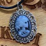 Vintage Style Skull Cameo Necklace