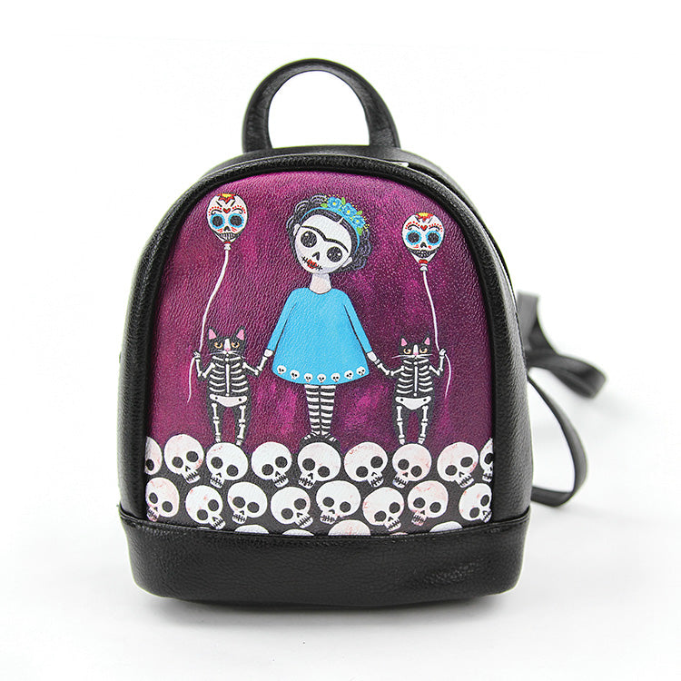 girls black cat mini backpack XMRSOY Cute for Girls,Adorable Cat Purse for Teens Women Sanrio Chococat Stars Mini Skeleton Girl with Cats Mini